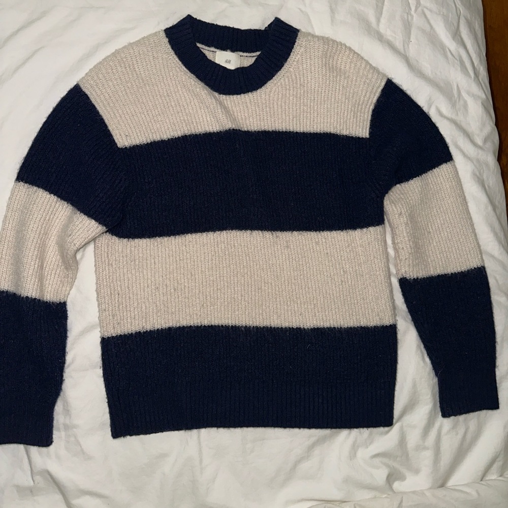 Navy striped sweater Size S oversized fit